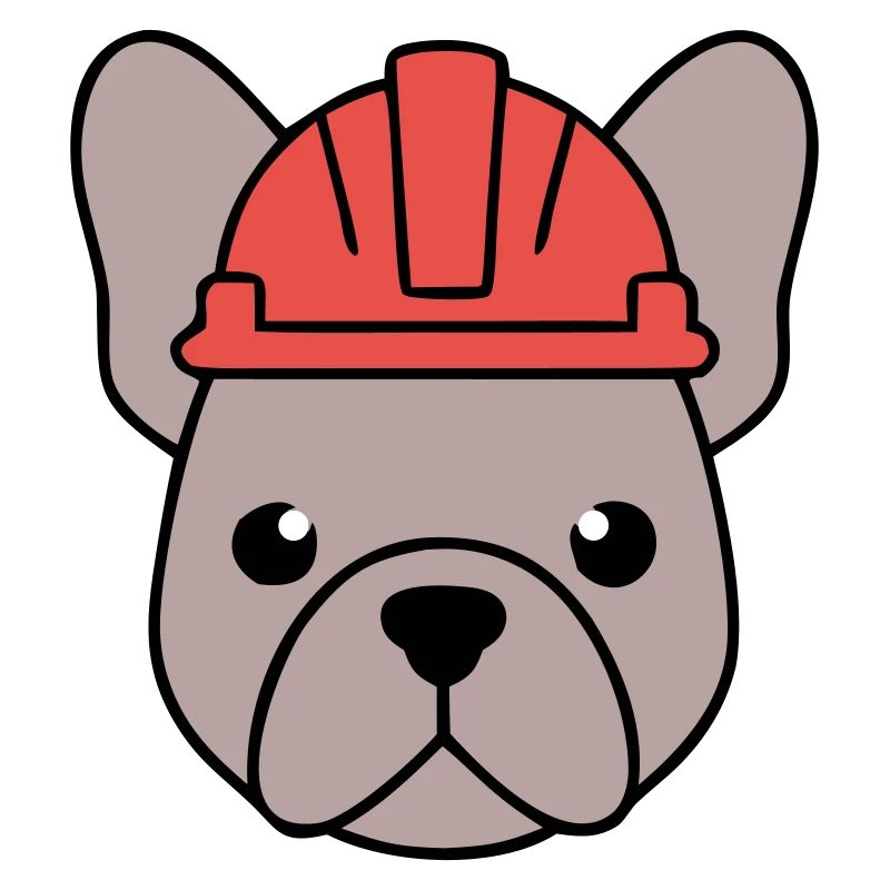 Frenchie Construction Worker Helmet Head