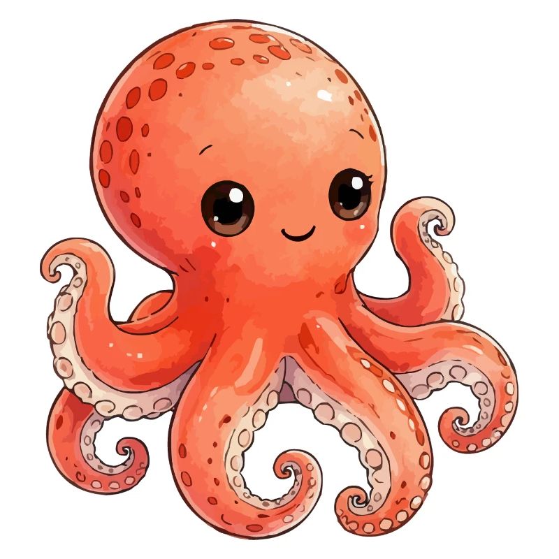 Kawaii Orange Octopus