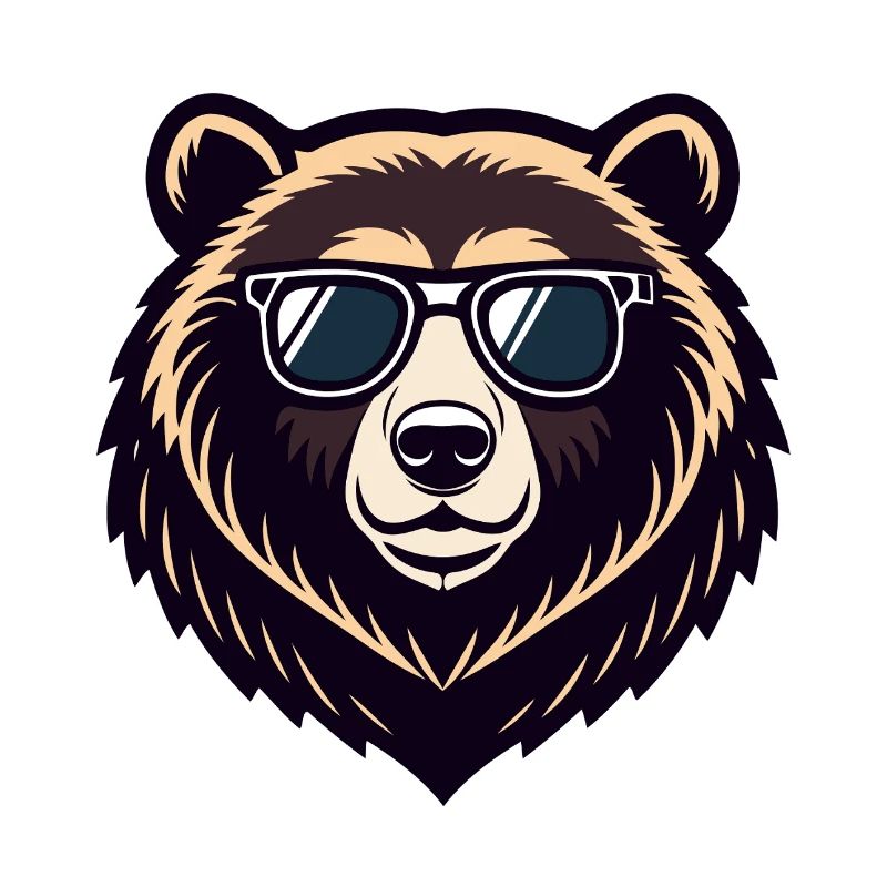 Cooler Bär mit Brille