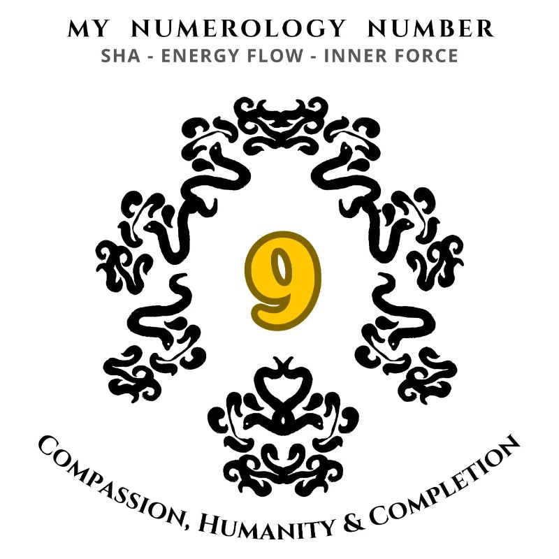 Numéro 9 Symbole de la compassion et de l’humanité