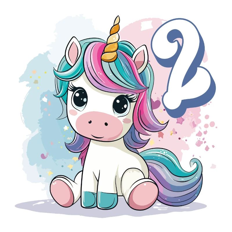 2. Geburtstag Einhorn Regenbogen Süß Niedlich