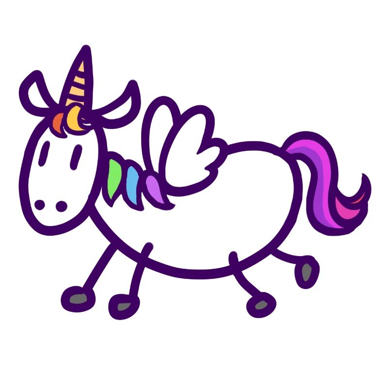 Buntes, fliegendes Einhorn