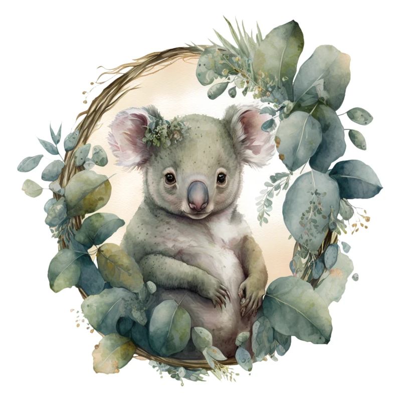 Koala mit Dschungelblättern