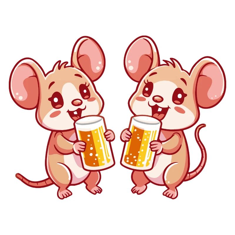 Maus Comic Bier Lustig Saufen