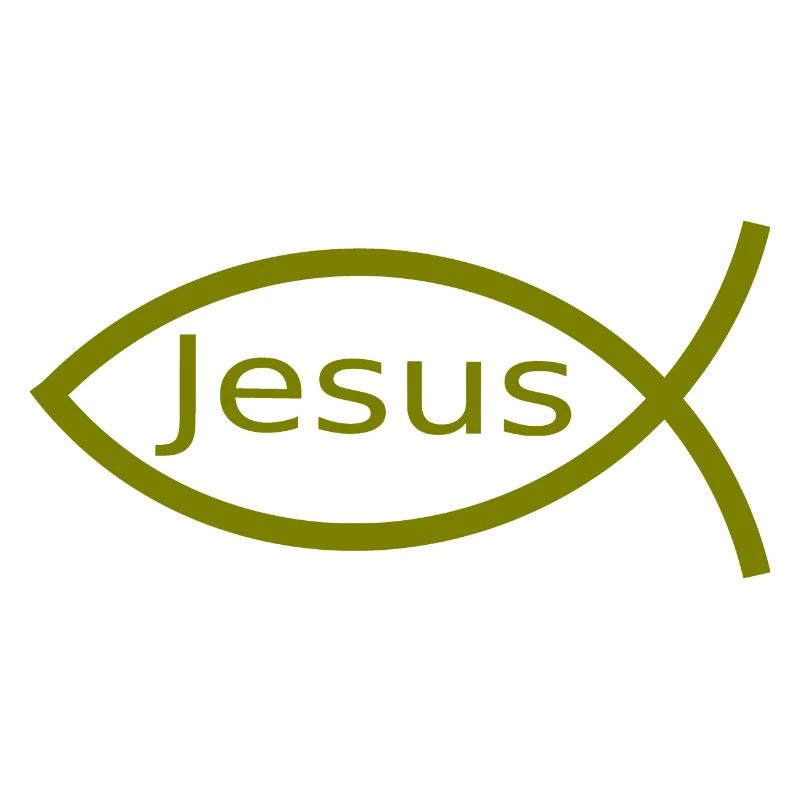 Jésus poisson vert Ichthys poisson poisson poisson poisson
