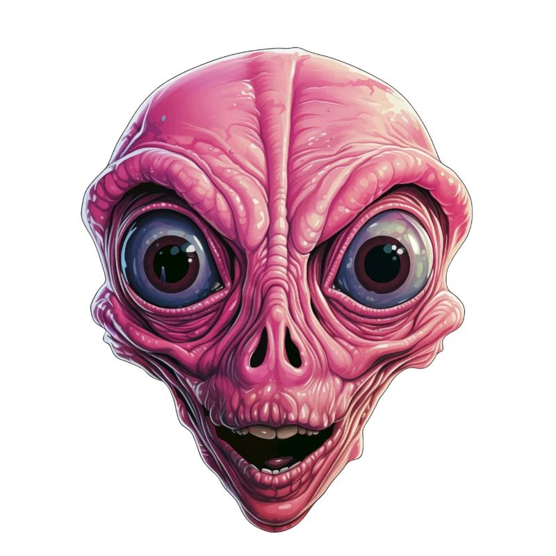 Extraterrestre choqué, choc, visage extraterrestre, curiosité