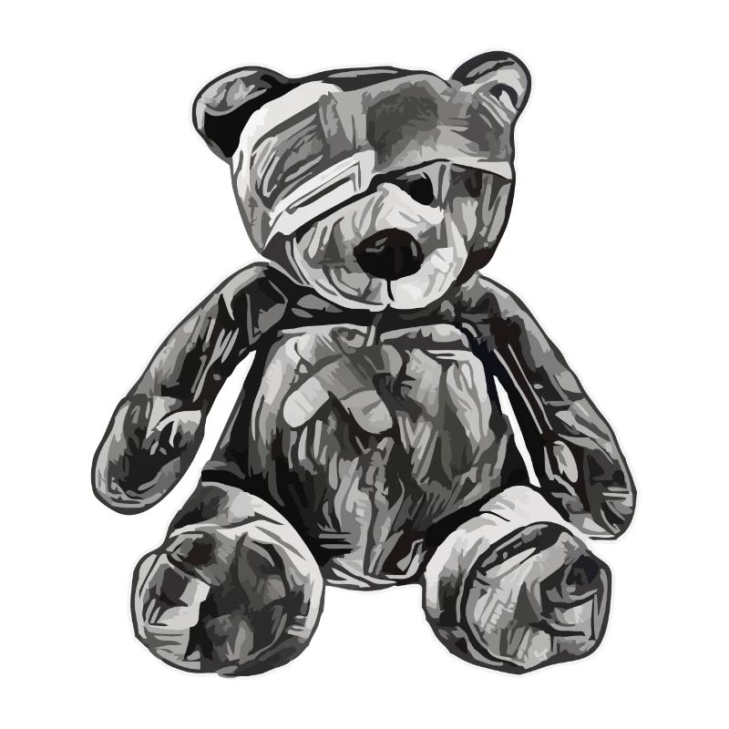 Toy teddy bear with an eye patch