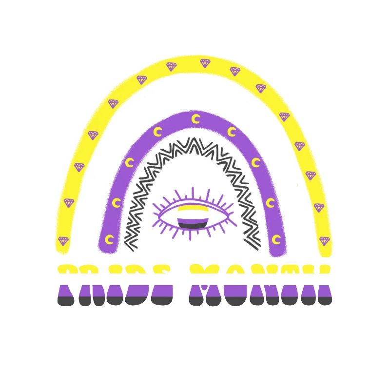 Boho Rainbow Happy Pride Month Nonbinary