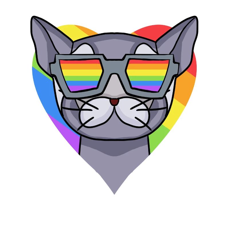 LGBT Katze Britisch Kurzhaar Regenbogen