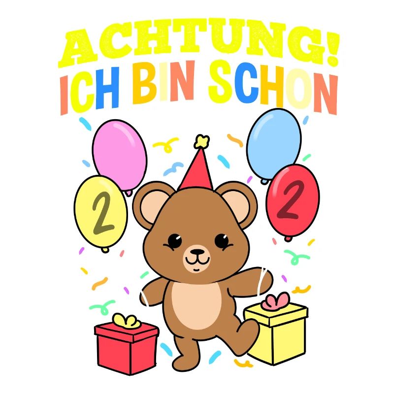 Achtung Ich Bin Schon 2 Geburtstag Teddybär