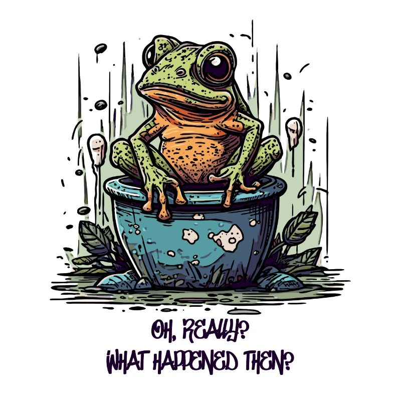 La grenouille vraiment intéressée dans l’étang