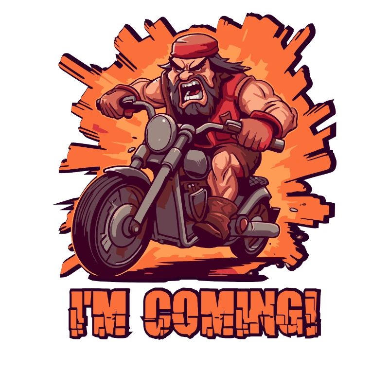 Angry biker arrives