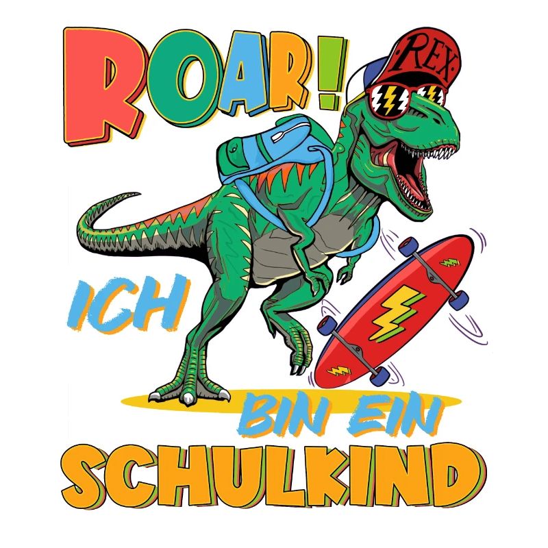 Ich bin ein Schulkind - Rex mit Skateboard