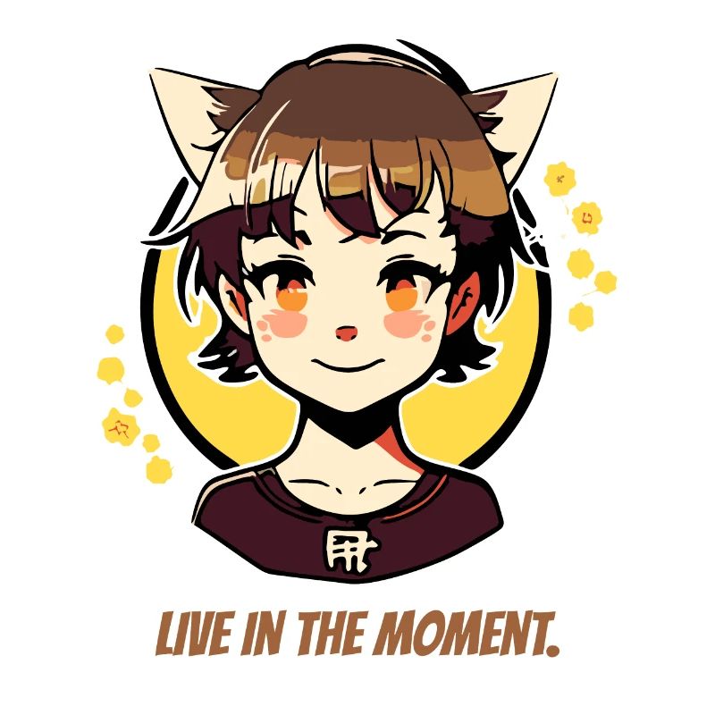 Vis dans l’instant présent, fille chat