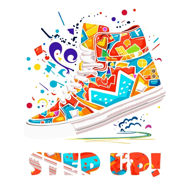 Herzen, Liebe und Sneakers, ein bunter Sneaker