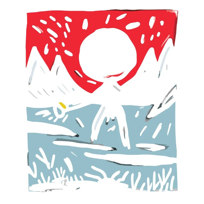 Japans Rote Sonne: Berge und Strichmännchen