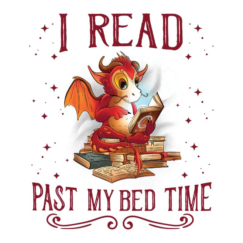 Ich Lese Nach Der Schlafenszeit Lesen Drache