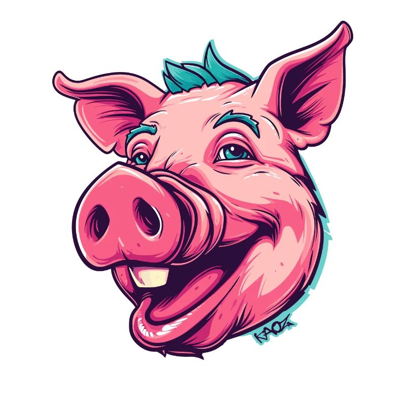 Cochon punk super heureux