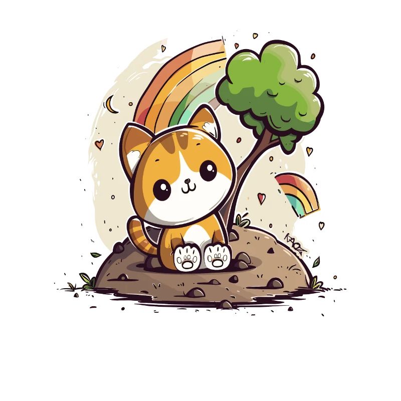 Chaton arc-en-ciel mignon