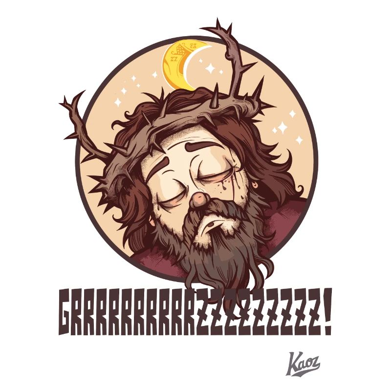 Doux, type Jésus endormi