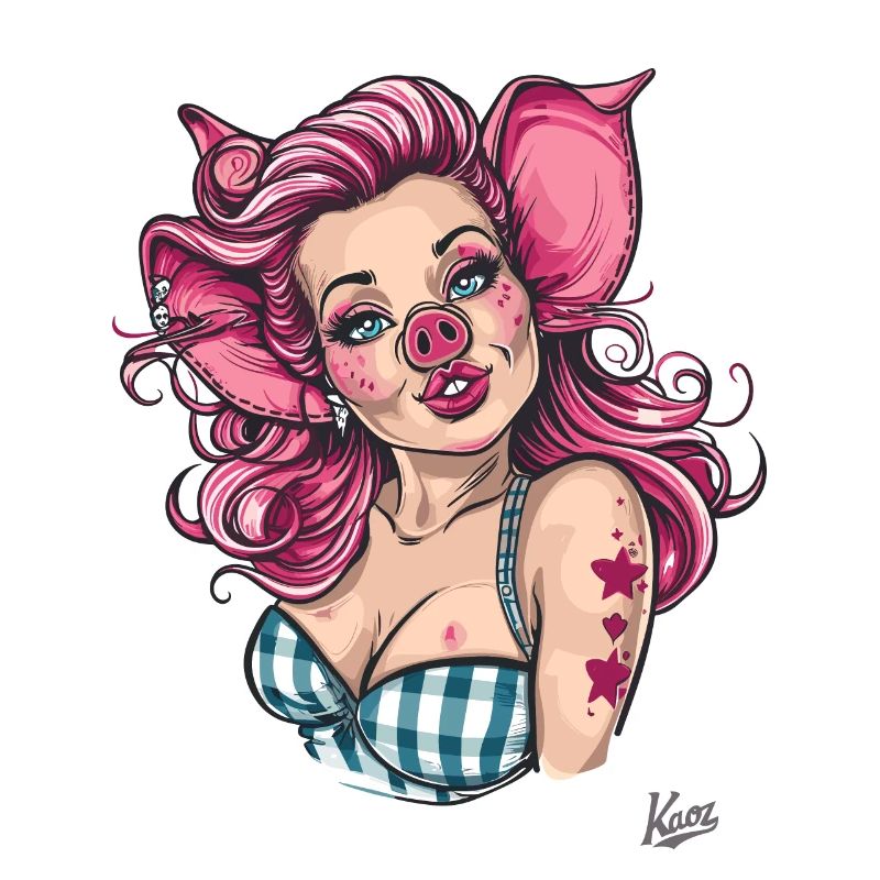 Pin-up et cochon cochon