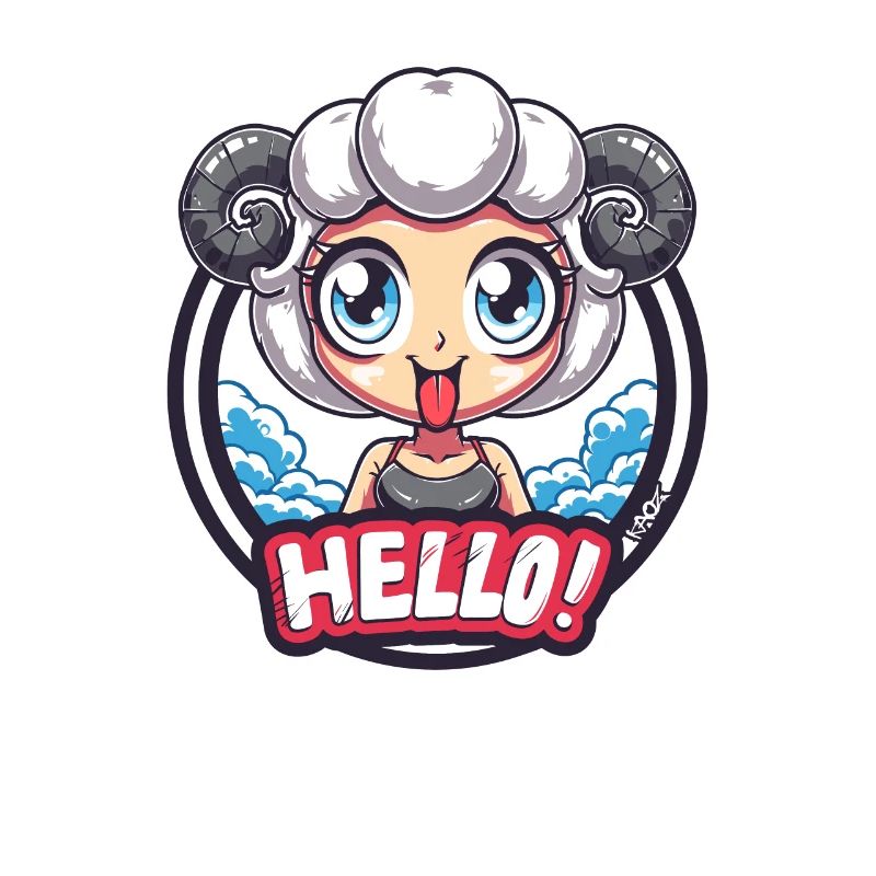 funny sheep says hello