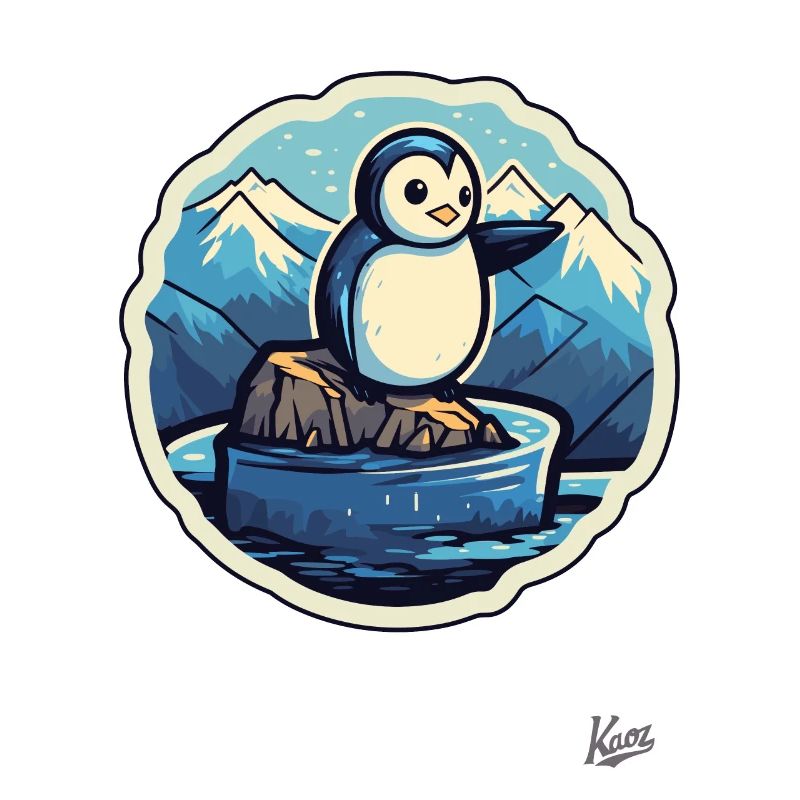 Niedlicher kleiner Pinguin auf einer Eisscholle