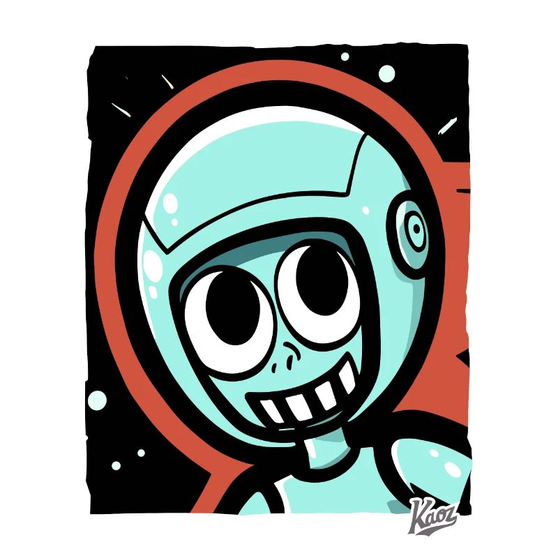 Dessin animé drôle d’explorateur astronaute