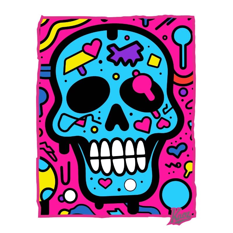 Tout simplement cool : crâne pop art avec une touche d’originalité