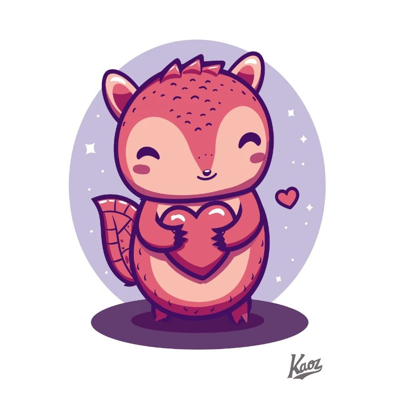 süßes Eichhörnchen mit Herz und Liebe