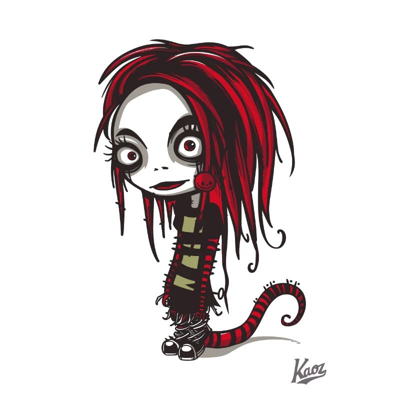 Emo Punk Wurm Mädchen Horror