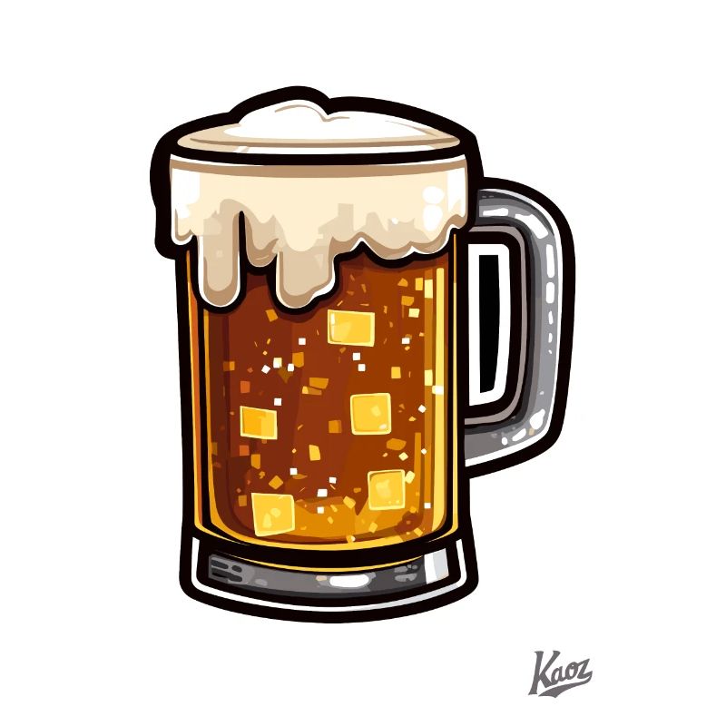 Pixel Beer Mug with Foam