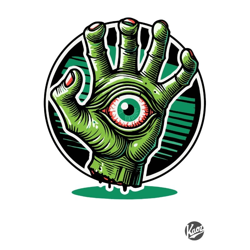 Main Mutant Zombie Vert avec Œil