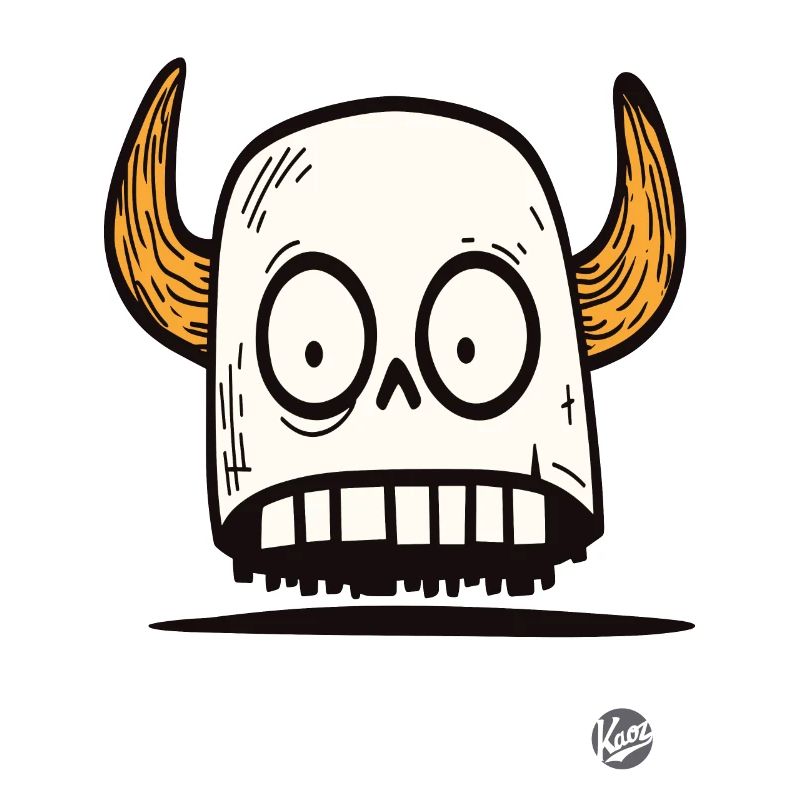Crâne viking avec cornes
