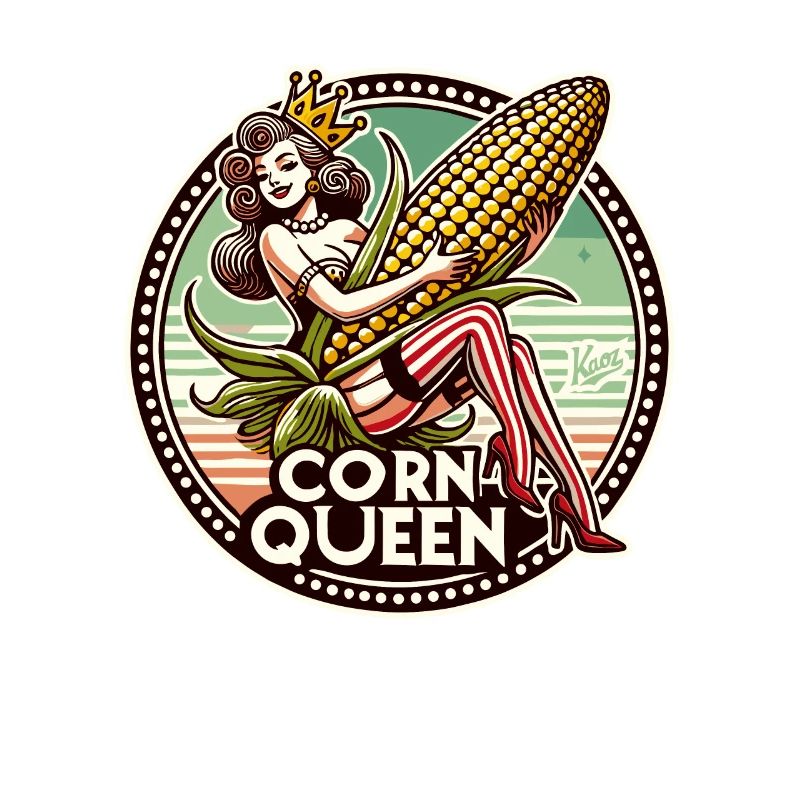 The corn queen with a large corn cob