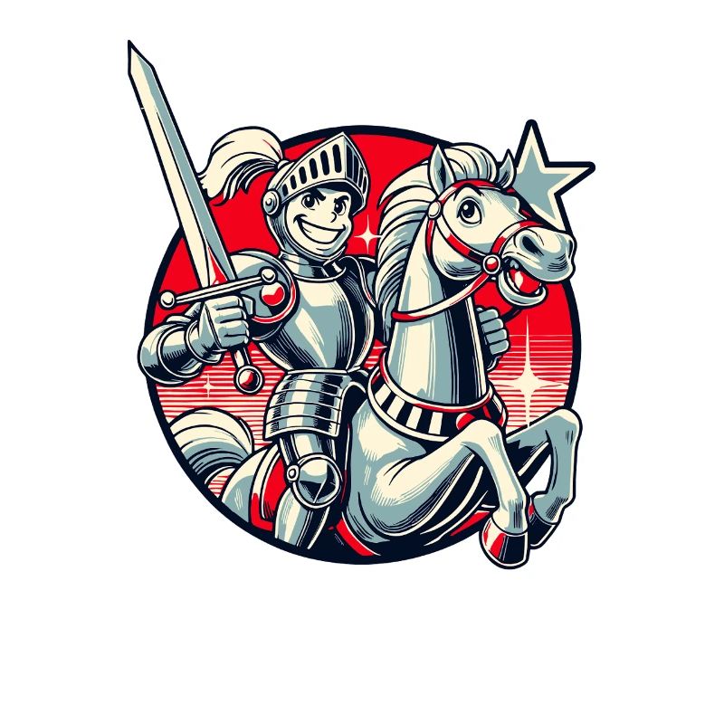 Chevalier médiéval sur son cheval