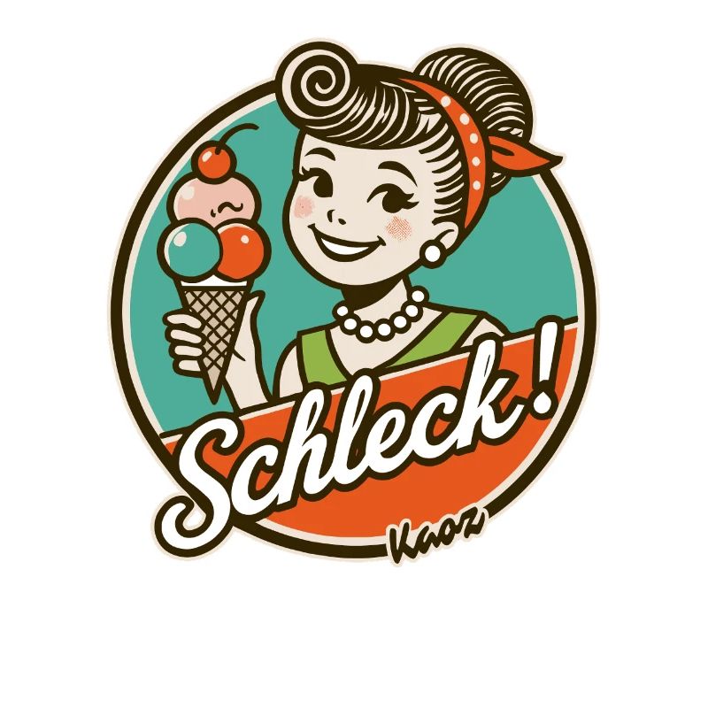 Schleck! Retro-Frau mit Eiscreme