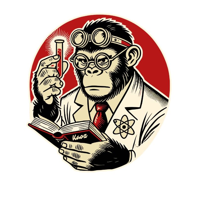 Gorille scientifique avec éprouvette