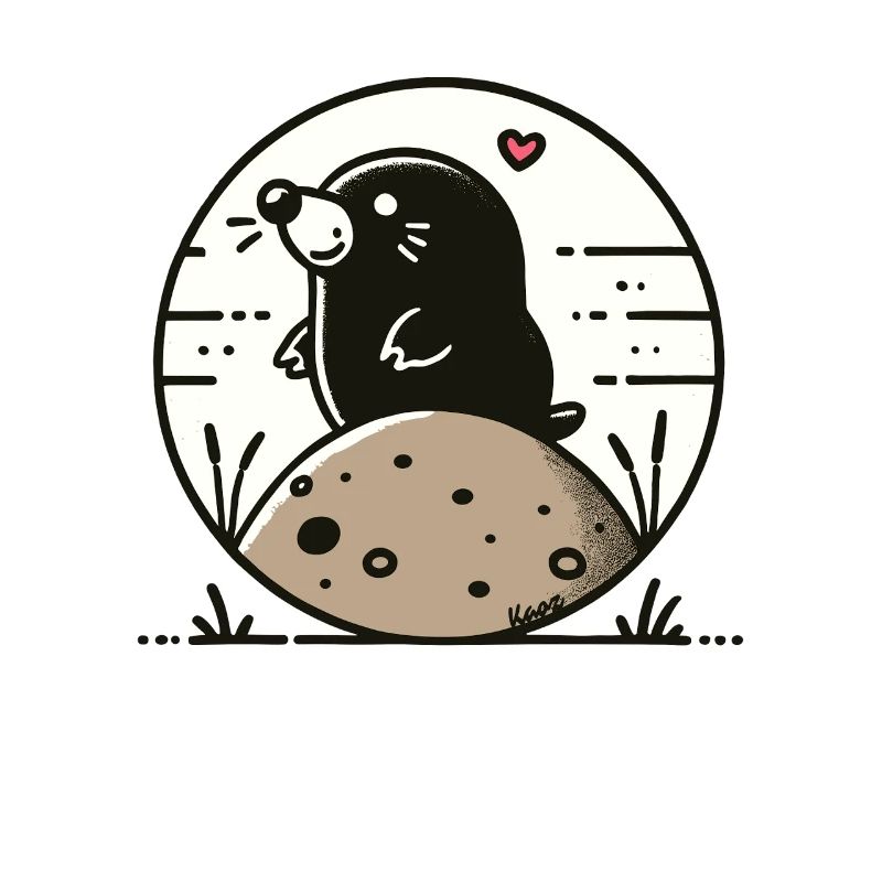 Happy mole on hill