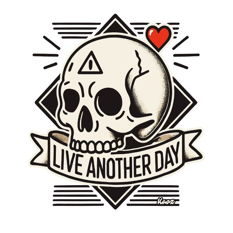 Skull with Heart: Live Another Day