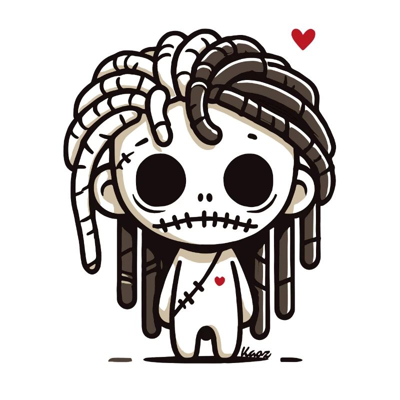 Kleiner Voodoo-Zombie mit Dreadlocks
