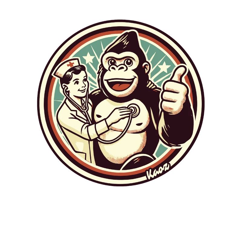 Gesundheit mit System – Gorilla mit Daumen hoch