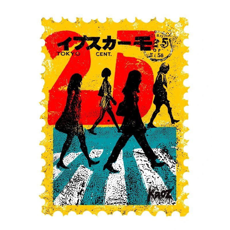 Passage piéton de Tokyo – Timbre-poste rétro