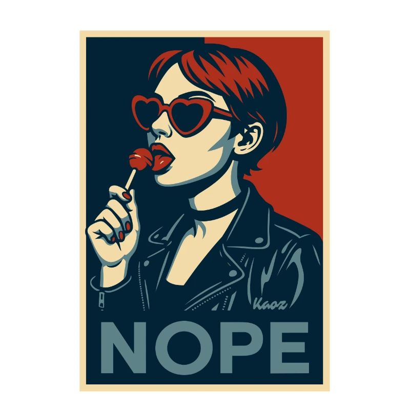 Fille rétro pop art – Affiche de déclaration NOPE