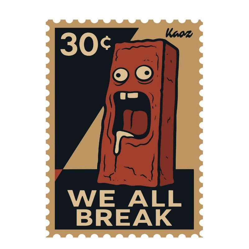 Emo-Ziegelstein – Briefmarke der Überforderung