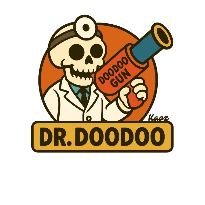 Drôle de docteur squelette avec doodoo