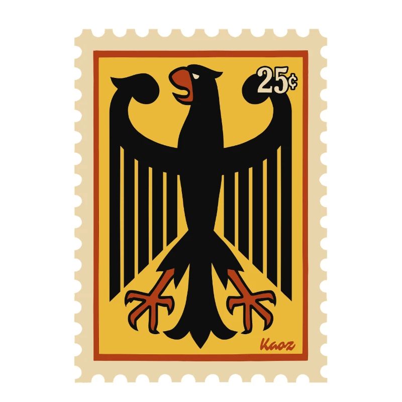 Graphic stamp with stylized eagle