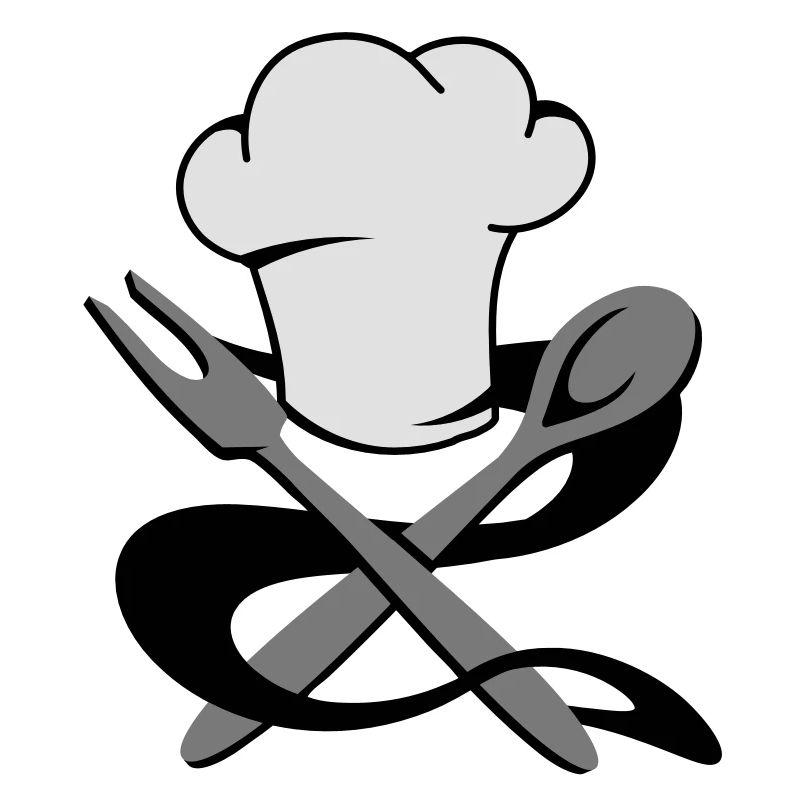 A chef's hat with spoon and fork