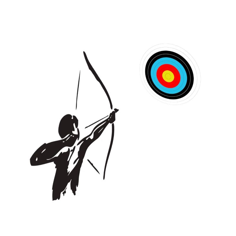Archer et Cible Colorée Minimaliste