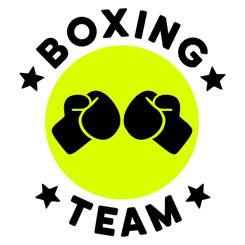Équipe de boxe (gants de boxe, cercle, étoiles)